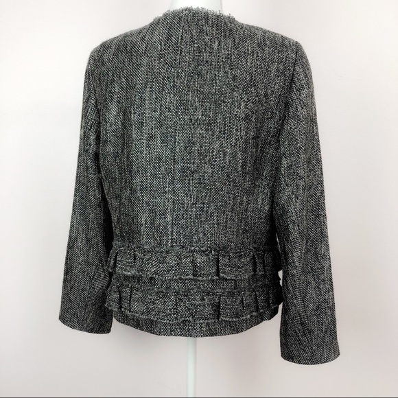 Talbots Shimmer Tweed Ruffle Jacket Size 12 - Picture 6 of 8